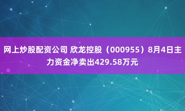 网上炒股配资公司 欣龙控股（000955）8月4日主力资金净卖出429.58万元