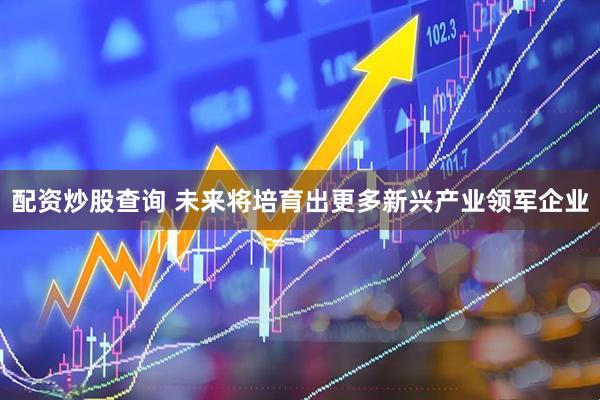 配资炒股查询 未来将培育出更多新兴产业领军企业